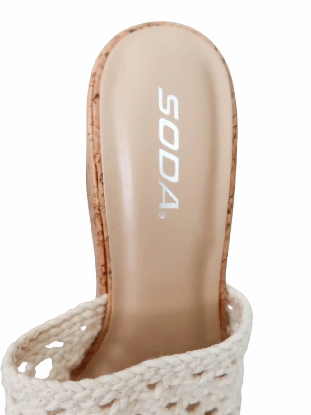 SODA Crochet Cork Platform Wedge Sandals